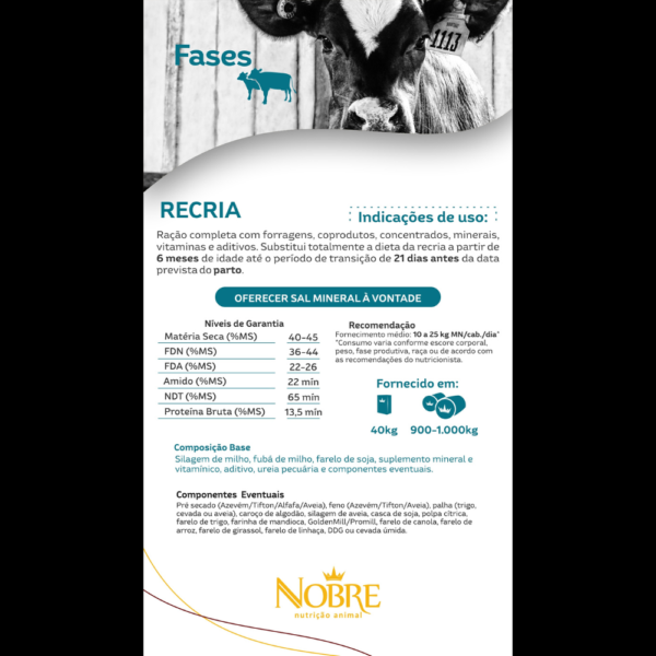 LINHA FASES RECRIA - 40KG