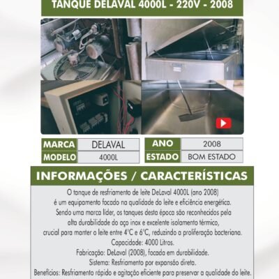 FA 01 – TANQUE DELAVAL 4000L