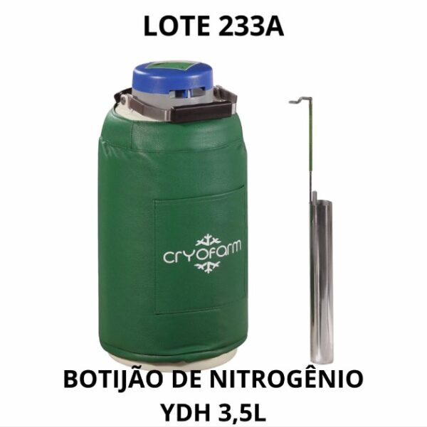 LOTE 233A - BOTIJÃO DE NITROGÊNIO P/ SÊMEN - 3,5 LT