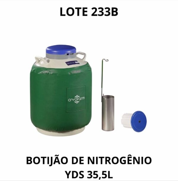 LOTE 233B - BOTIJÃO DE NITROGÊNIO P/ SÊMEN - 35,5 LT