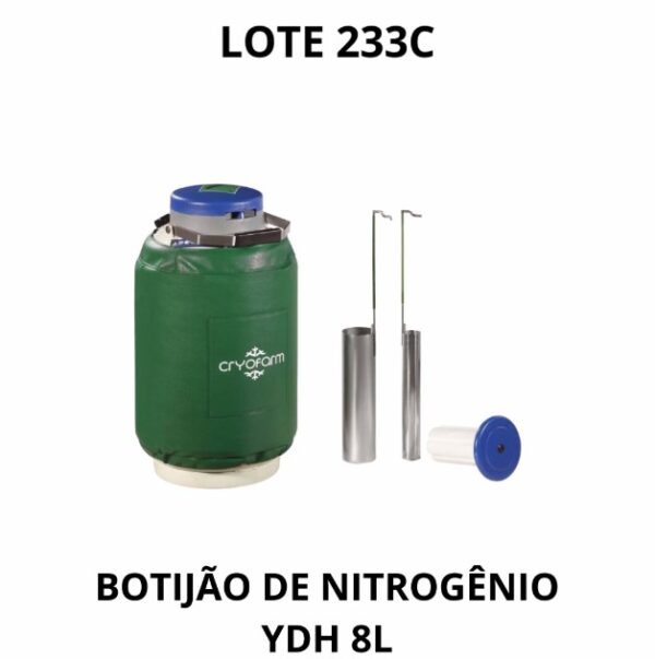 LOTE 233C - BOTIJÃO DE NITROGÊNIO P/ SÊMEN - 8 LT