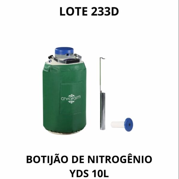 LOTE 233D - BOTIJÃO DE NITROGÊNIO P/ SÊMEN - 10 LT