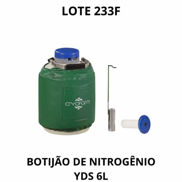 LOTE 233F - BOTIJÃO DE NITROGÊNIO P/ SÊMEN - 6LT
