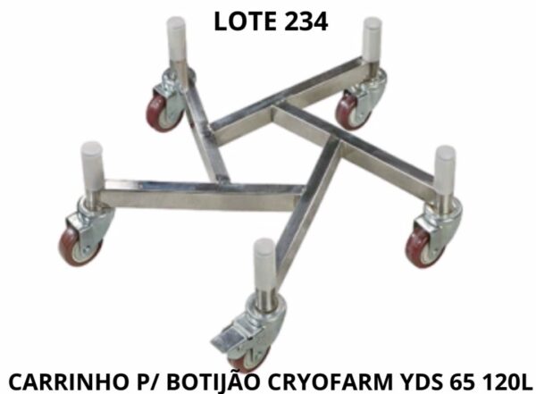 LOTE 234 - CARRINHO P/ BOTIJÃO CRYOFARM YDS 65 120L