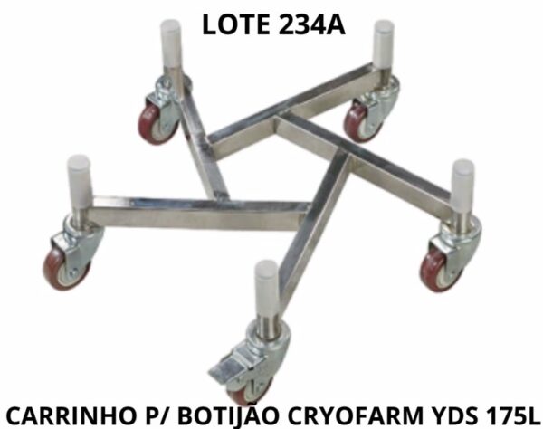 LOTE 234A - CARRINHO P/ BOTIJÃO CRYOFARM YDS 175L