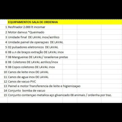 SALA DE ORDENHA COMPLETA
