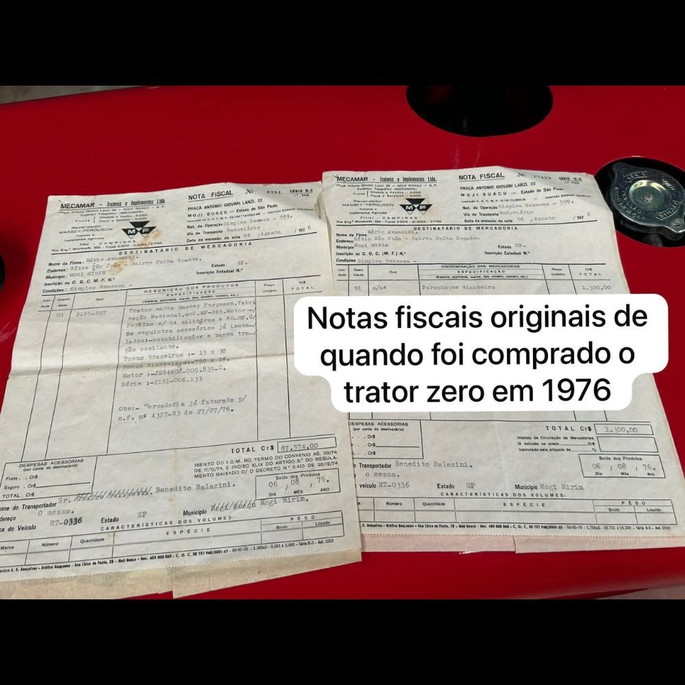 LOTE 29 – TRATOR MASSEY FERGUSON 265 4X2 1976 - Imagem 12