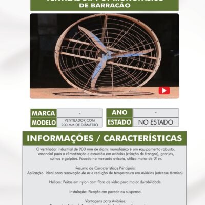 CA 11 – 7 VENTILADORES 1CV MONOFASICO PARA FRANGO