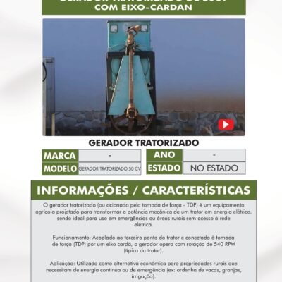 CA 18 – GERADOR DE ACOPLAR DE 50CV