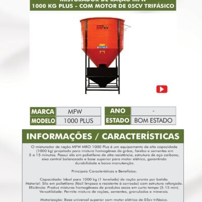 CA 26 – MISTURADOR 1000KG MOTOR 5CV TRIFASICO