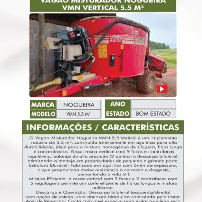 JU 01 – Vagão Misturador Nogueira VMN Vertical 5.5 m³