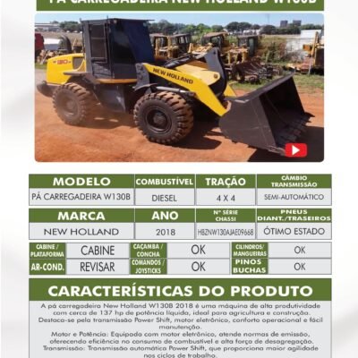 DE 009 – PÁ CARREGADEIRA NEW HOLLAND W130B