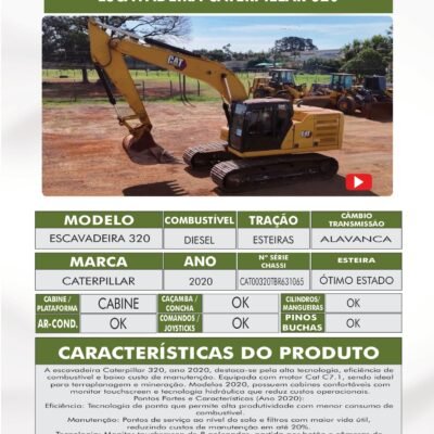 DE 012 – ESACAVADEIRA CATERPILLAR 320