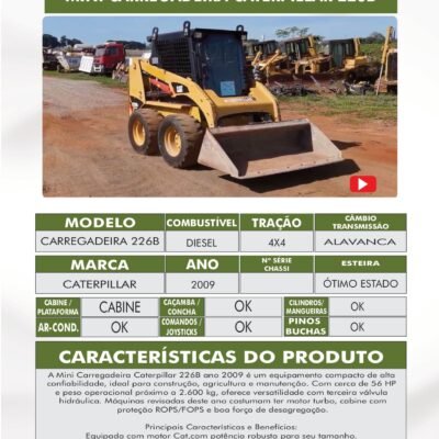 DE 014 – MINI CARREGADEIRA CATERPILLAR 226B
