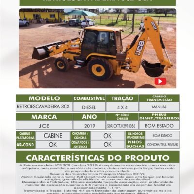 DE 016 – RETROESCAVADEIRA JCB 3CX