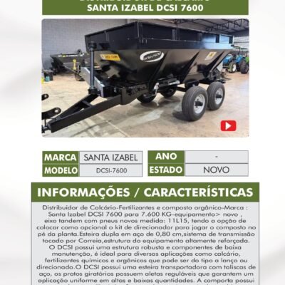 DT 11 – DISTRIBUIDOR DE CALCÁRIO SANTA IZABEL DCSI 7600