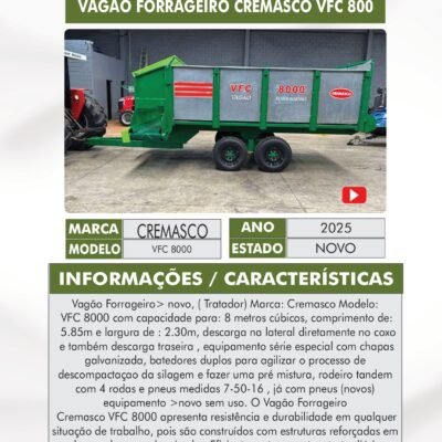 DT 15 – VAGÃO FORRAGEIRO CREMASCO VFC 800