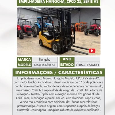 DT 27 – EMPILHADEIRA HANGCHA CPCD 25 A2