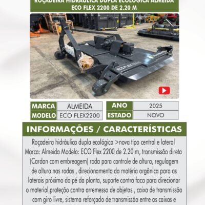 DT 55 – ROÇADEIRA HIDRÁULICA DUPLA ALMEIDA ECO FLEX 2200