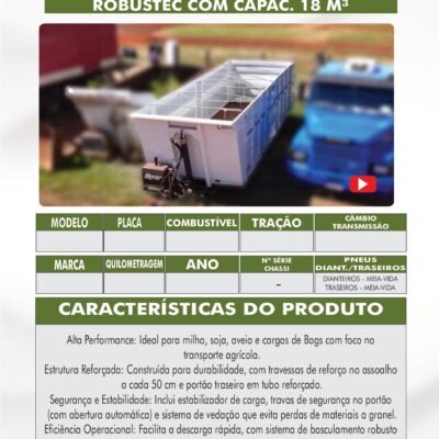 DE 041 – CAÇAMBA BASCULANTE ROBUSTEC 18 M³