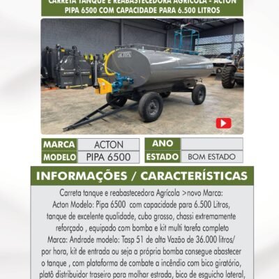 DT 51 – CARRETA TANQUE ACTON PIPA 6500