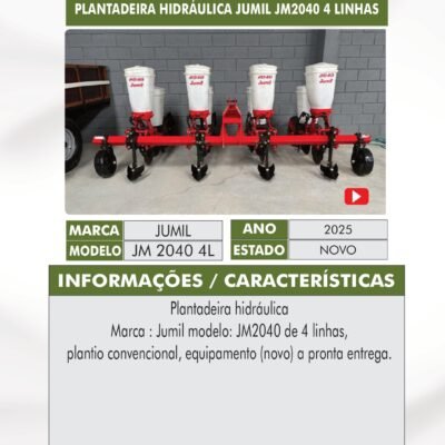 DT 52 – PLANTADEIRA HIDRÁULICA JUMIL JM2040 4 LINHAS