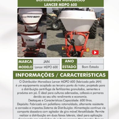 PL 01 – DISTRIBUIDOR MONODISCO LANCER MDPO 600