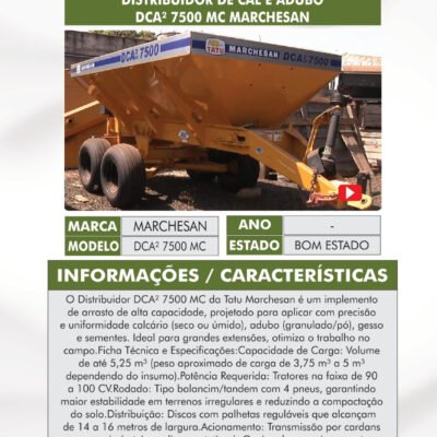 PL 03 – DISTRIBUIDOR DE CAL E ADUBO DCA2 7500 MC MARCHESAN
