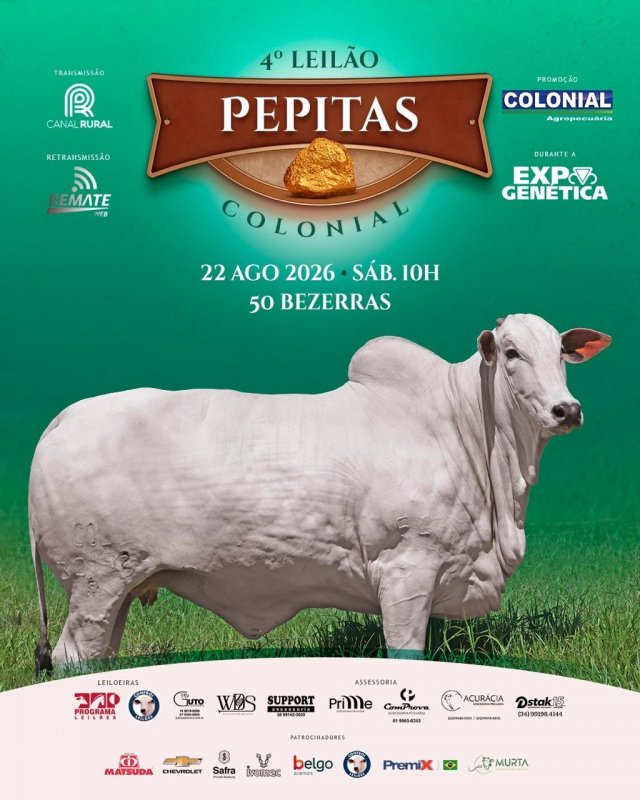 4º Leilão Pepitas Colonial – Expogenética 2026
