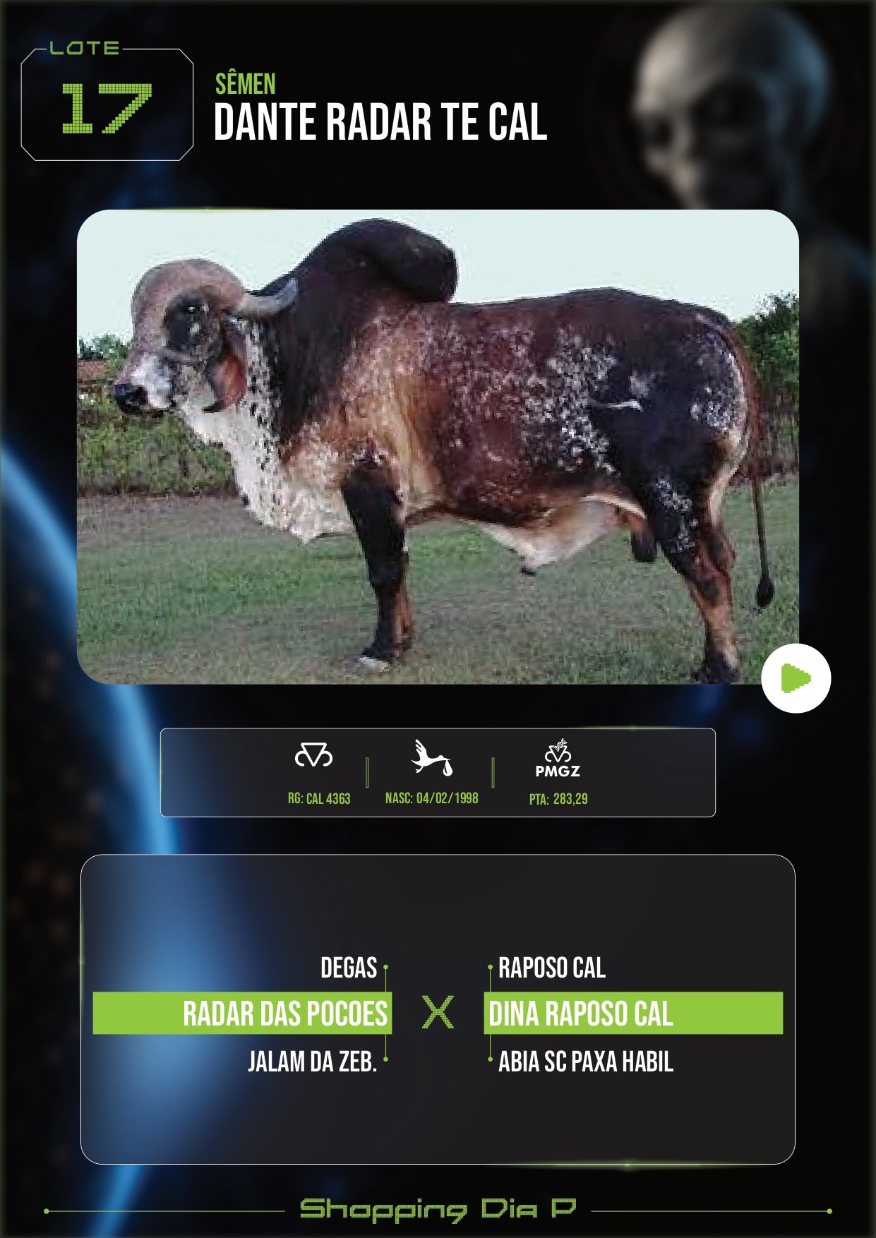 LOTE 17 – DANTE RADAR TE CAL (SÊMEN)